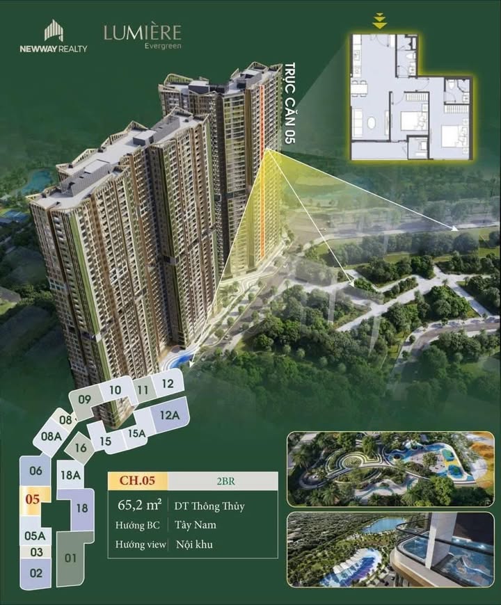 Căn hộ Lumiere Evergreen Tây Mỗ 64m² giá 6.9 tỷ - Thanh toán cực nhẹ nhàng!