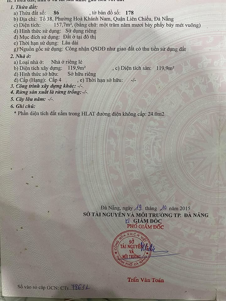 Đất kiệt ô tô Phạm Như Xương, Đà Nẵng 182m² giá 3.8 tỷ - Vị trí đẹp, không ngập lụt!