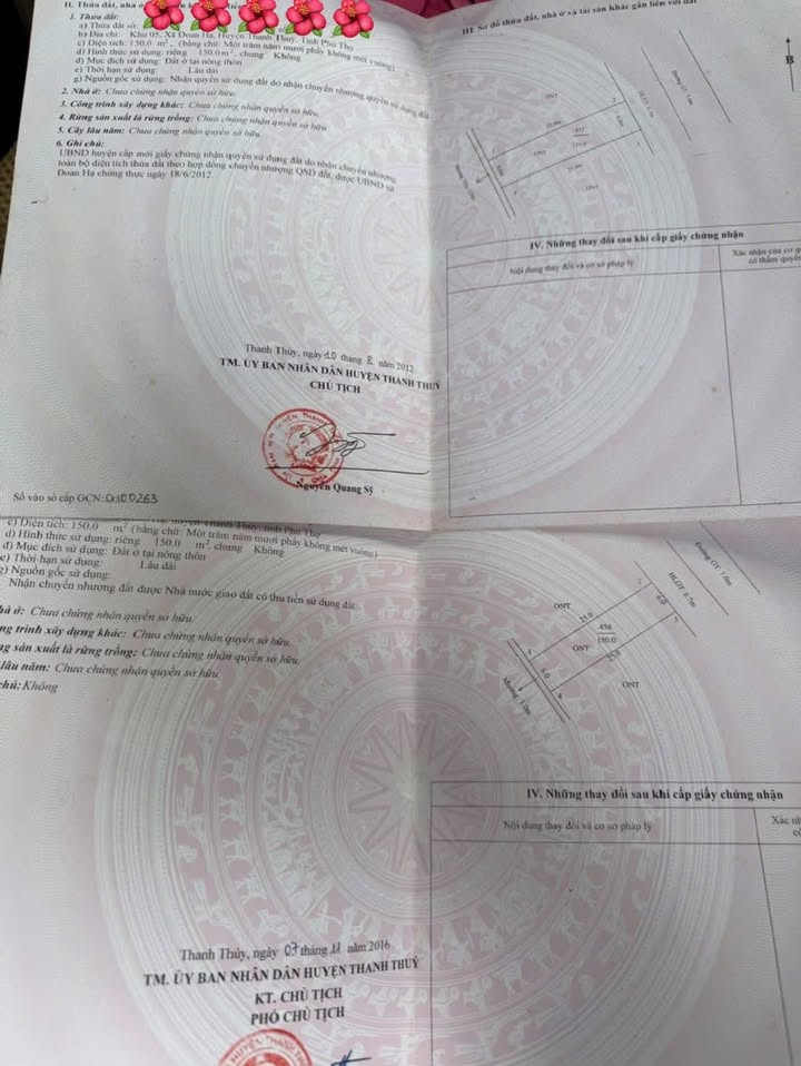 Đất thổ cư 150m² tại Bảo Yên, Thanh Thủy giá 3 tỷ - Đầu tư sinh lời tốt!