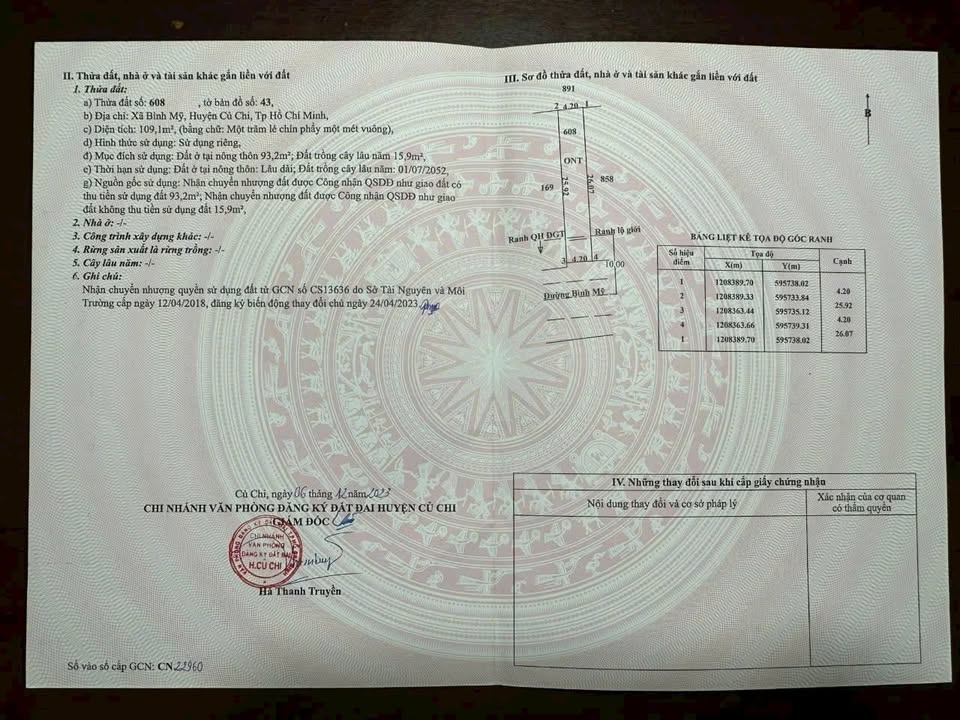 Nhà mặt tiền đường Bình Mỹ, Củ Chi, 109.2m² giá 4.3 tỷ - Đầu tư sinh lời ngay!