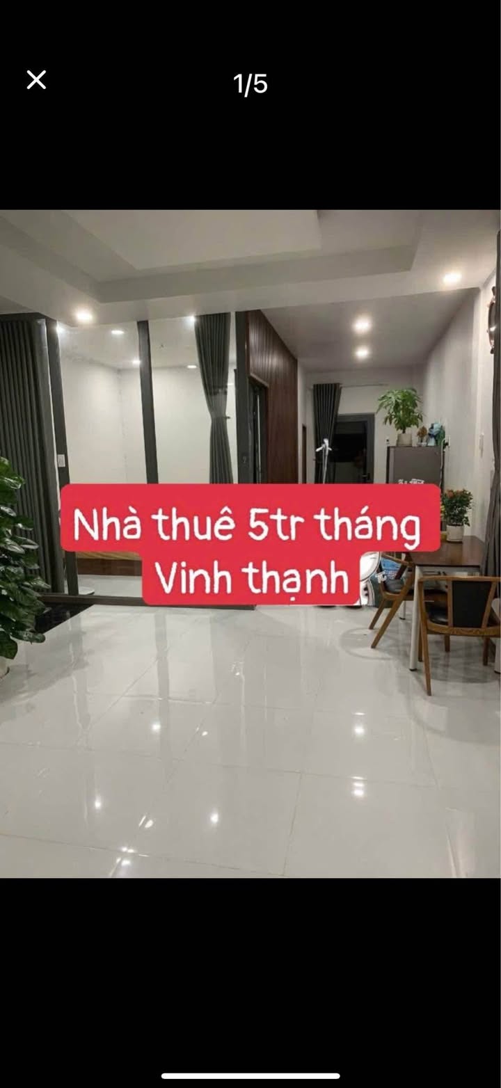 Nhà cho thuê tại Vĩnh Thạnh, Nha Trang 85m² giá 5 triệu - Nhà mới cực mát, yên tĩnh!