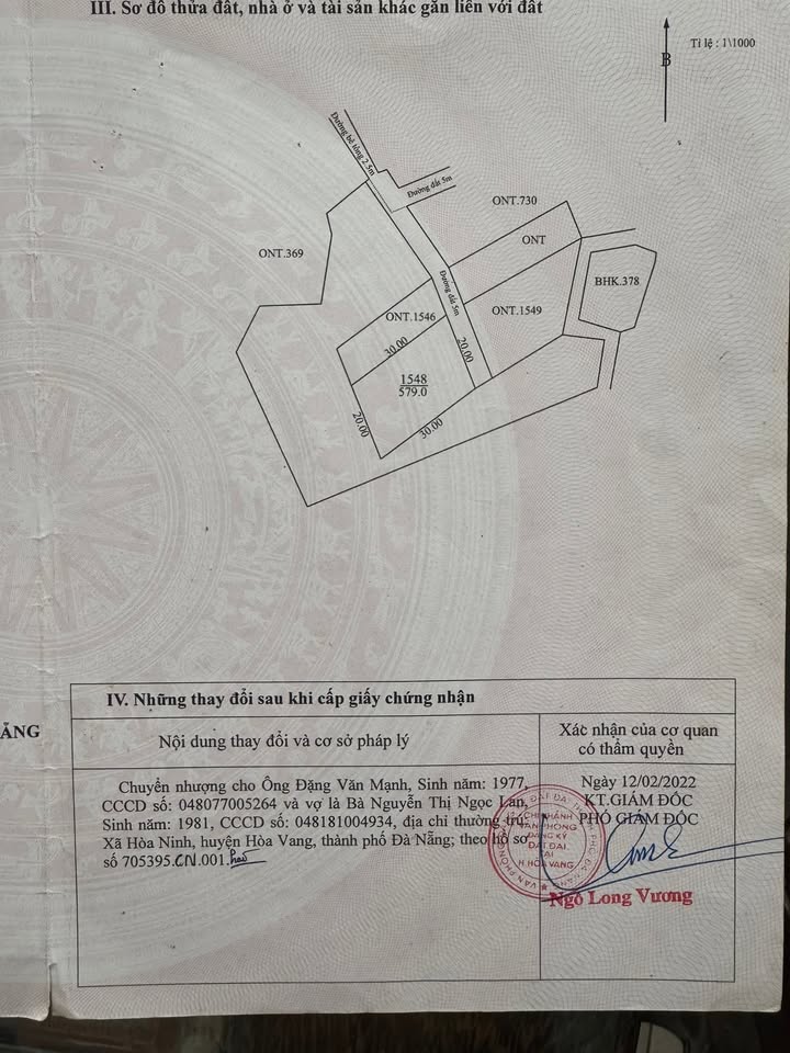 Đất nền Hòa Ninh Đà Nẵng 579m² giá thỏa thuận - Phù hợp cho biệt thự nhà vườn!