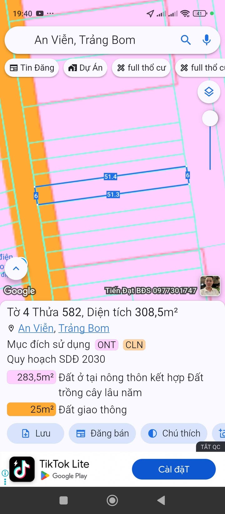 Đất nền 308m² xã An Viễn, Đồng Nai - Tiềm năng kinh doanh vượt trội!