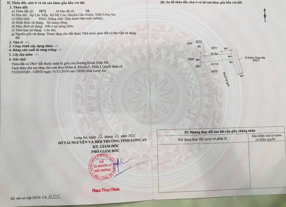 Đất nền mặt tiền đường Kênh Giáp Mè, Cần Giuộc, 90m² - Giá chỉ từ 900 triệu!