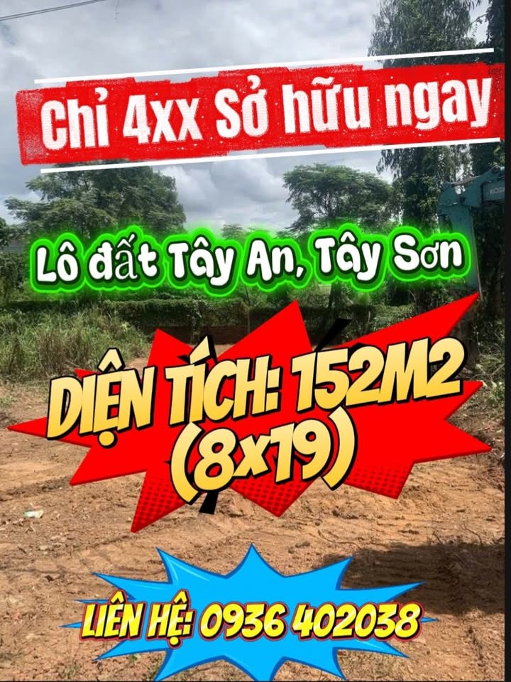 Đất nền Tây An, Tây Sơn 152m² giá thỏa thuận - Vị trí trung tâm tiện lợi!