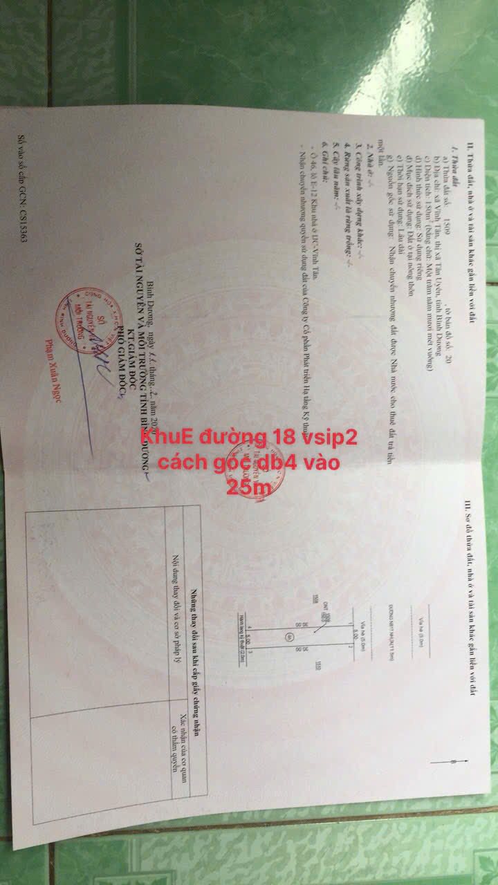 Đất nền Vĩnh Tân Tân Uyên 150m² - Vị trí kinh doanh tiềm năng, giá tốt