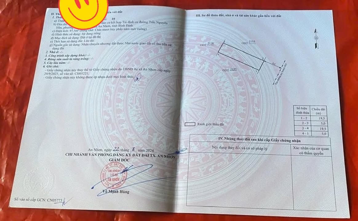 Đất Trần Nguyên Hãn, Nhơn Hòa, 97m² - Cơ hội đầu tư hấp dẫn!