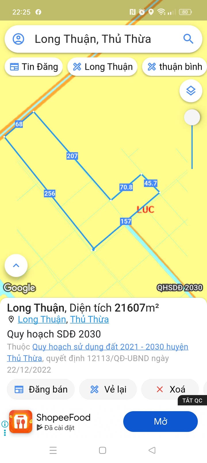 Đất lúa 22.000m² xã Long Thuận, Thủ Thừa, Long An - Giá chỉ 5.28 tỷ!