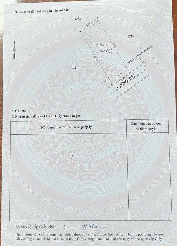 Đất thổ cư Tân Đông Hiệp, Dĩ An 77.3m² giá 2.69 tỷ - Chính chủ cần bán gấp!