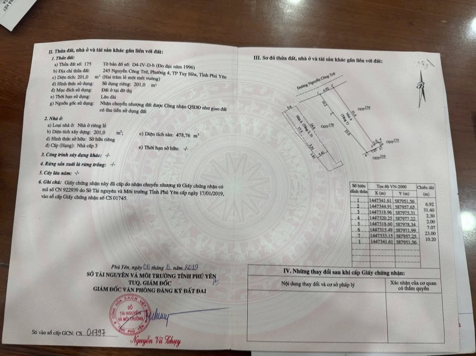 Nhà phố 245 Nguyễn Công Trứ, Tuy Hòa 241.2m² giá 8 tỷ - Đầu tư sinh lời từ năng lượng mặt trời!