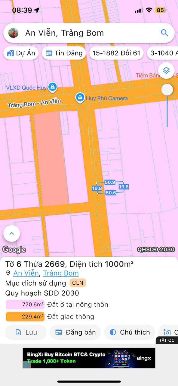 Đất nền Ấp 3 An Viễn 1000m² giá 3 tỷ - Sổ đỏ chính chủ!