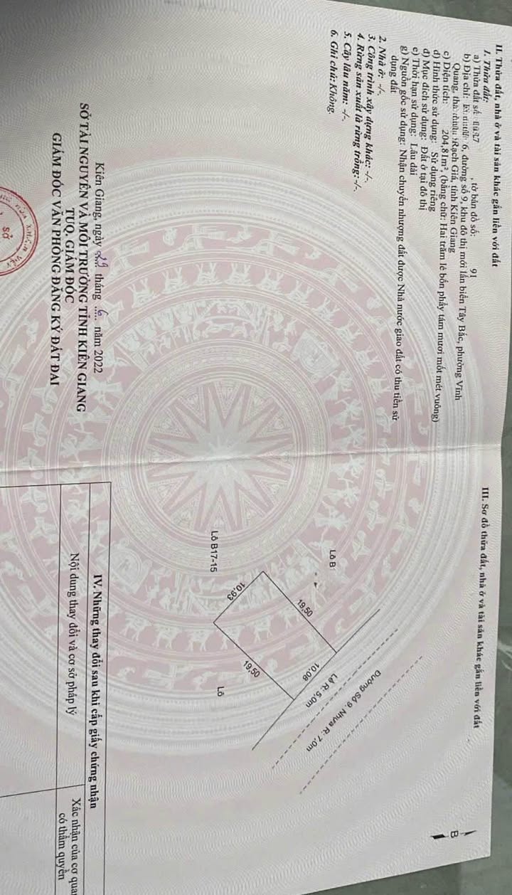 Đất nền biệt thự tự xây Khu đô thị Tây Bắc Rạch Giá 408m² - Giá chỉ 3 tỷ!