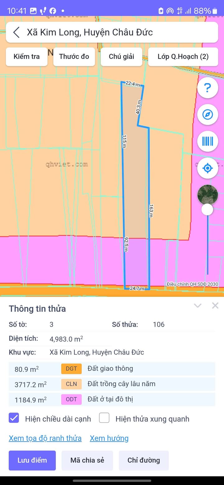 Farm Kim Long Châu Đức 5000m² giá 7 tỷ - Sẵn sàng thu hoạch sầu riêng!