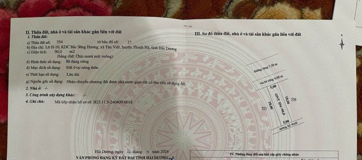 Đất nền Tân Việt 90m² giá 1.8 tỷ - Sổ đỏ chính chủ, vị trí đẹp!