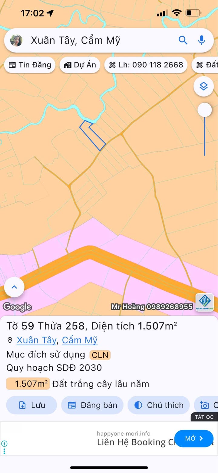 Đất nền 1500m² ấp 9 xã Xuân Tây - Bán gấp giá thỏa thuận!