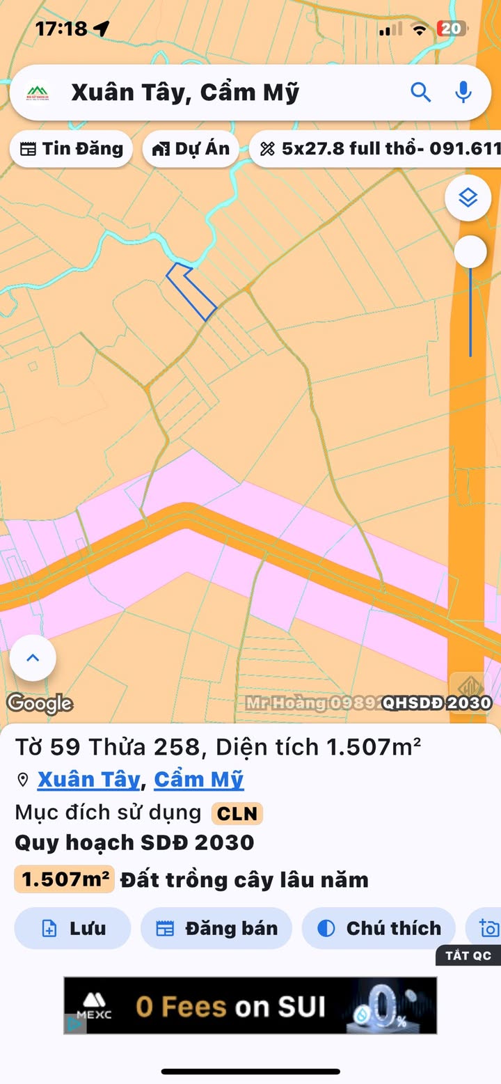 Đất nền 1500m² tại xã Xuân Tây, huyện Cẩm Mỹ - Bán gấp, giá thỏa thuận!