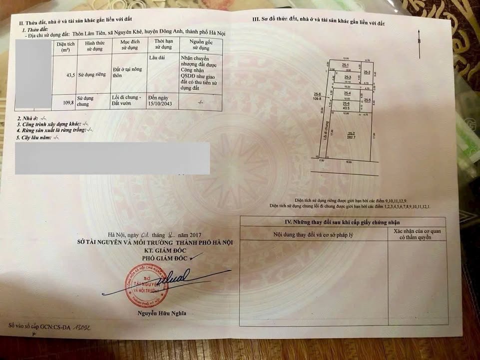 Đất Lâm Tiên, Nguyên Khê, Đông Anh 43,5m² giá 4 tỷ - Chính chủ bán gấp!