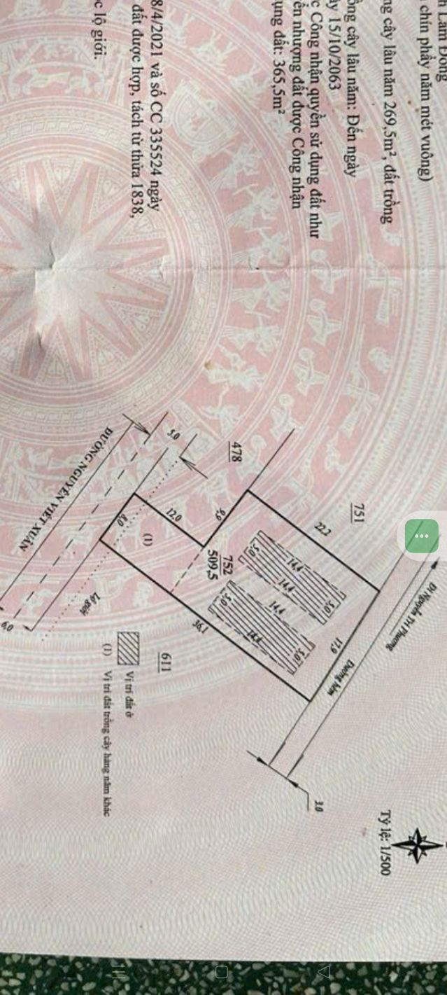 Đất nền 2 mặt tiền đường Nguyễn Viết Xuân 509.5m² giá chỉ 1.9 tỷ - Cơ hội đầu tư hấp dẫn!