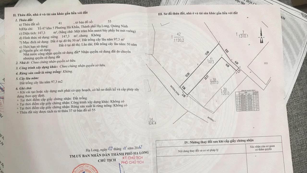 Đất nền Hạ Long 147m² giá 1.764 tỷ - Đường thông rộng rãi, chính chủ bán!