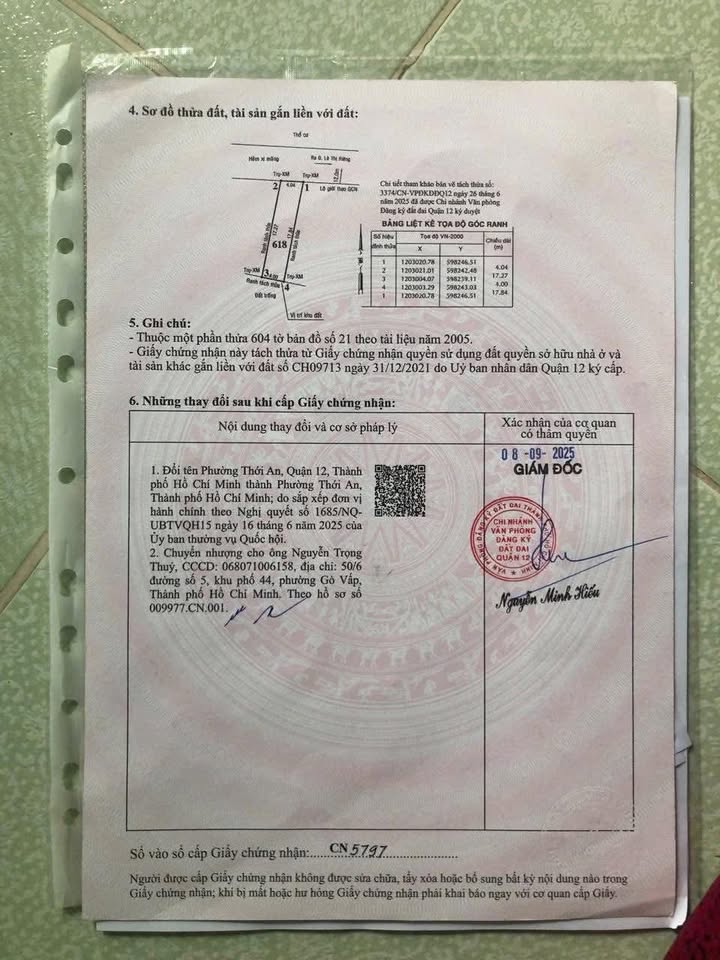 Đất 72m² Trần Thị Cờ, Quận 12 giá 4.55 tỷ - Gần trung tâm thuận lợi!