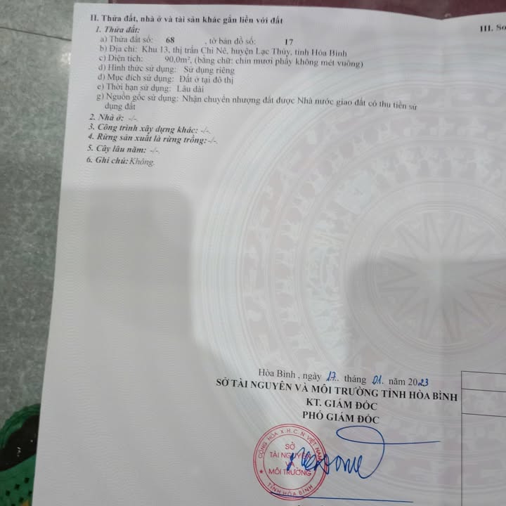 Đất nền Chi Nê Lạc Thủy 90m² giá 600 triệu - Cơ hội đầu tư tuyệt vời!