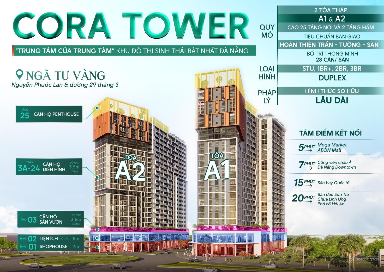 Căn hộ Cora Tower Đà Nẵng 64m² giá 3.4 tỷ - Cơ hội đầu tư hấp dẫn!