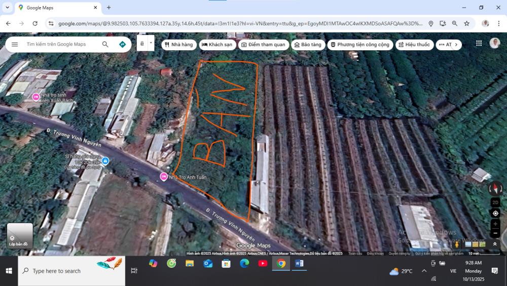 Bán đất mặt tiền đường nhựa 2870m² giá 36 tỷ - Tiềm năng đầu tư tuyệt vời!