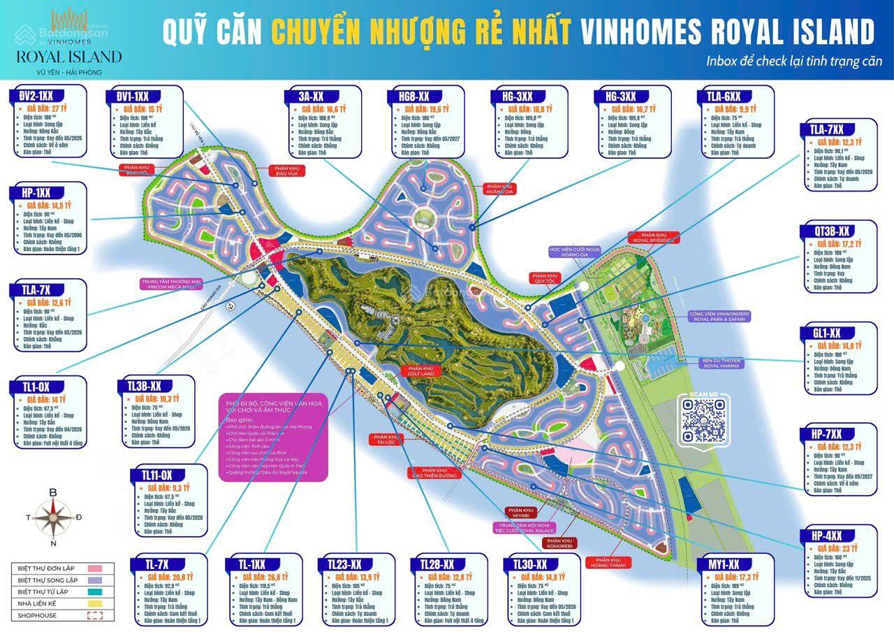 Shophouse Vinhomes Royal Island 75m² giá 10,2 tỷ - Đầu tư sinh lời lý tưởng!