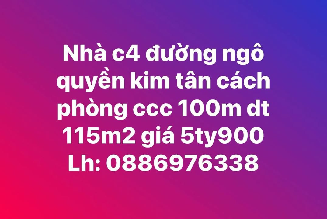 Nhà cấp 4 đường Ngô Quyền, phường Kim Tân, Lào Cai 115m² giá 5.9 tỷ - Sẵn sàng vào ở ngay!