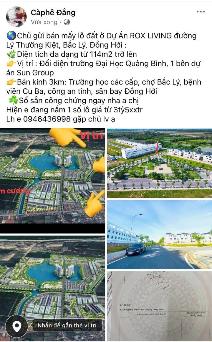 Đất nền Dự Án ROX LIVING Bắc Lý 114m² giá 3.5 tỷ - Sổ đỏ chính chủ, công chứng ngay!