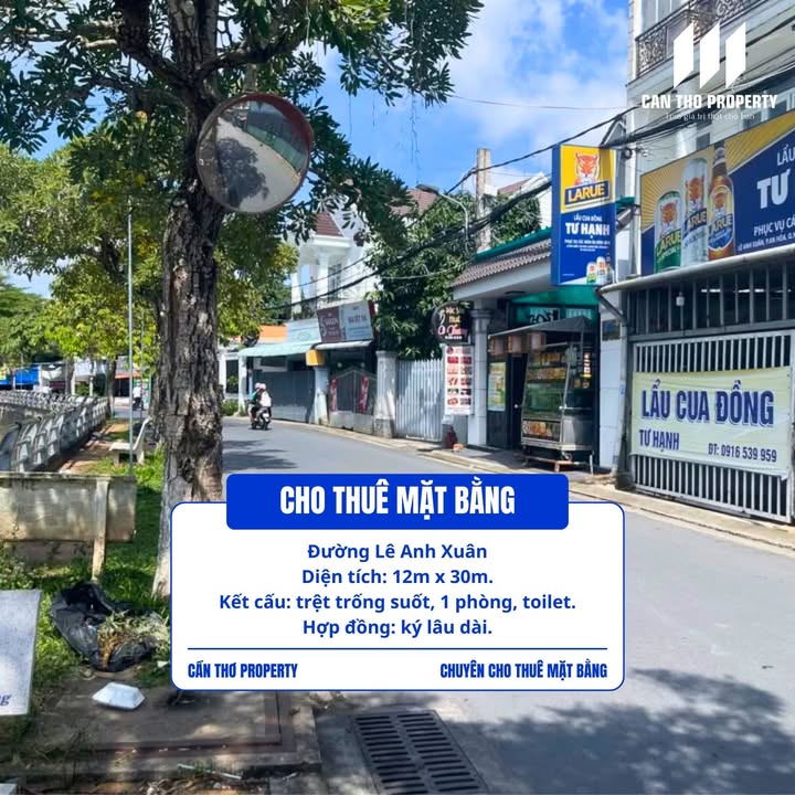 Cho thuê mặt bằng đường Lê Anh Xuân, Ninh Kiều, Cần Thơ 360m² - Giá chỉ 18 triệu/tháng!