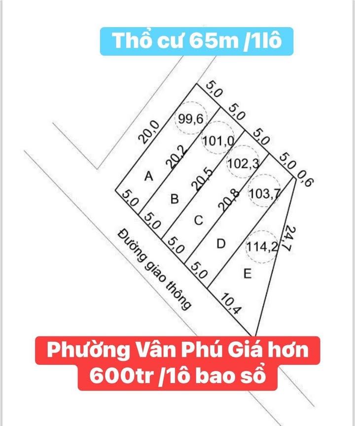Đất nền Vân Phú, Việt Trì 65m² giá chỉ từ 400 triệu - Sổ đỏ chính chủ!