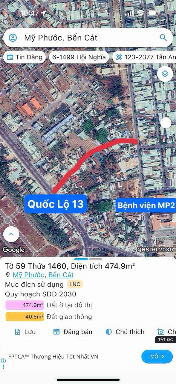 Đất thổ cư Mỹ Phước, Bến Cát 155m² giá 1 tỷ - Đối diện trường mầm non