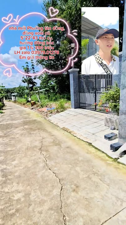 Nhà mới xây 110m² tại Tân Đồng, Đồng Xoài - Giá chỉ 1.39 tỷ, hướng Đông Bắc!