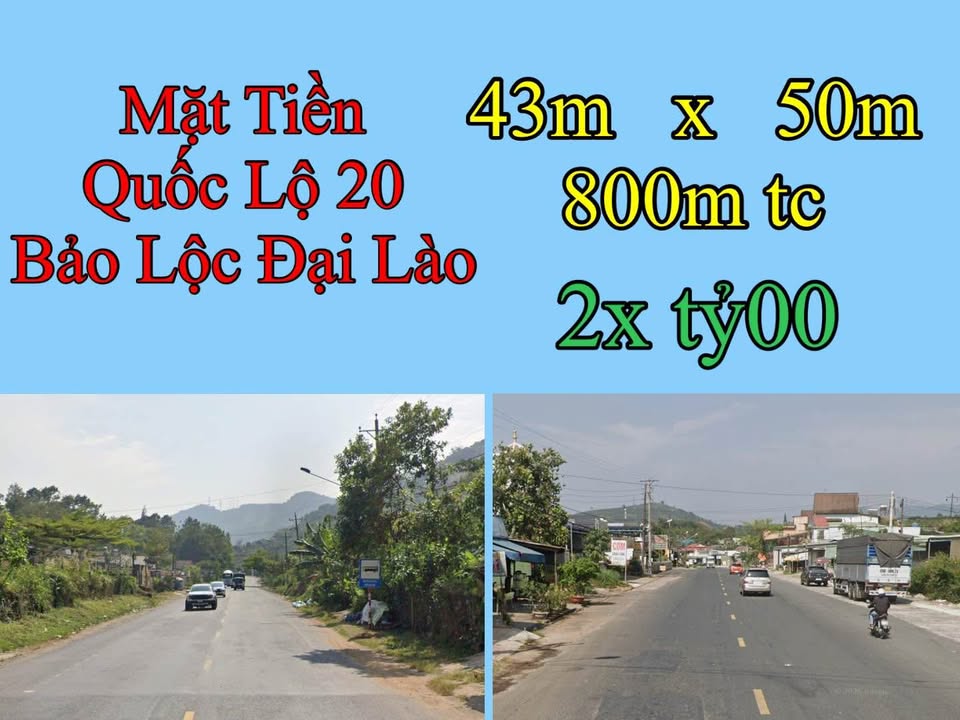 Đất mặt tiền Quốc Lộ 20, Đại Lào, Bảo Lộc 2150m² - Cơ hội đầu tư sinh lời!