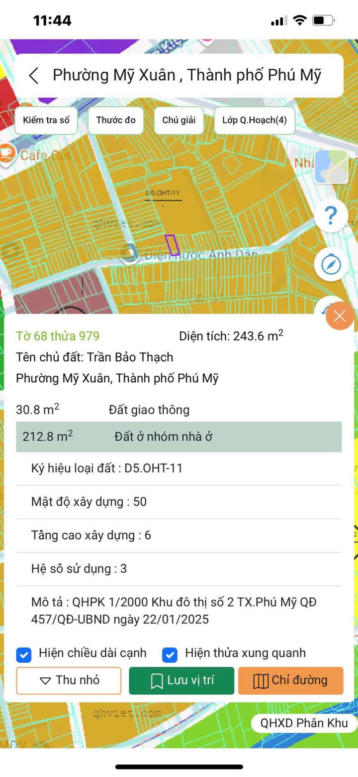 Đất nền tại Phường Mỹ Xuân, 250m² giá 2 tỷ - Cơ hội đầu tư hấp dẫn!