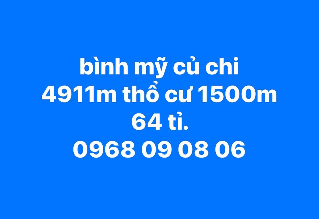 Đất nền Củ Chi 4911m² giá 64 tỷ - Đầu tư sinh lời ngay!