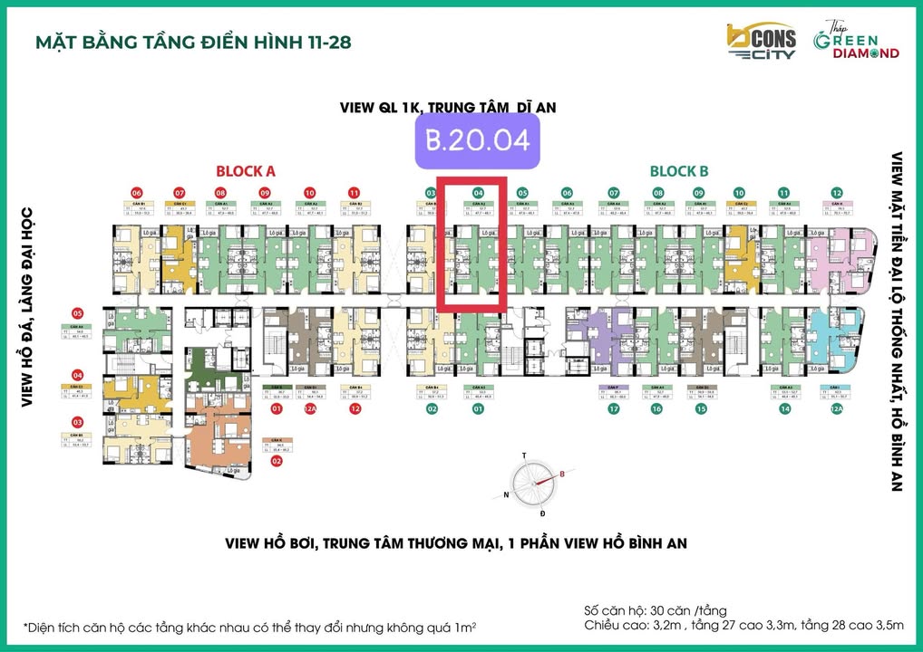 Căn hộ Green Diamond Đống Đa 52.7m² giá 2.885 tỷ - Đầy đủ tiện nghi, sẵn sàng vào ở!