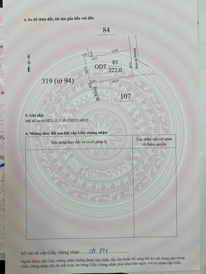 Đất thổ cư 222m² Nam Hồng giá 2.25 tỷ - Phù hợp xây biệt thự