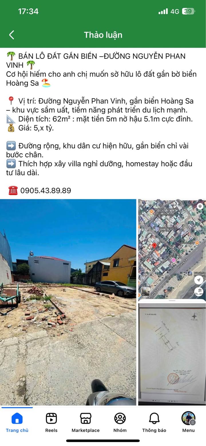 Lô đất đường Nguyễn Phan Vinh 62m² giá 5 tỷ - Tiềm năng sinh lời cao!