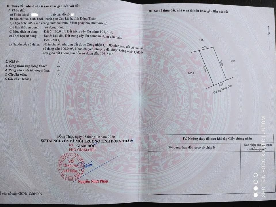 Đất nền sông Tiên, Cao Lãnh, 207m² giá 1.6 tỷ - Cơ hội đầu tư tốt!