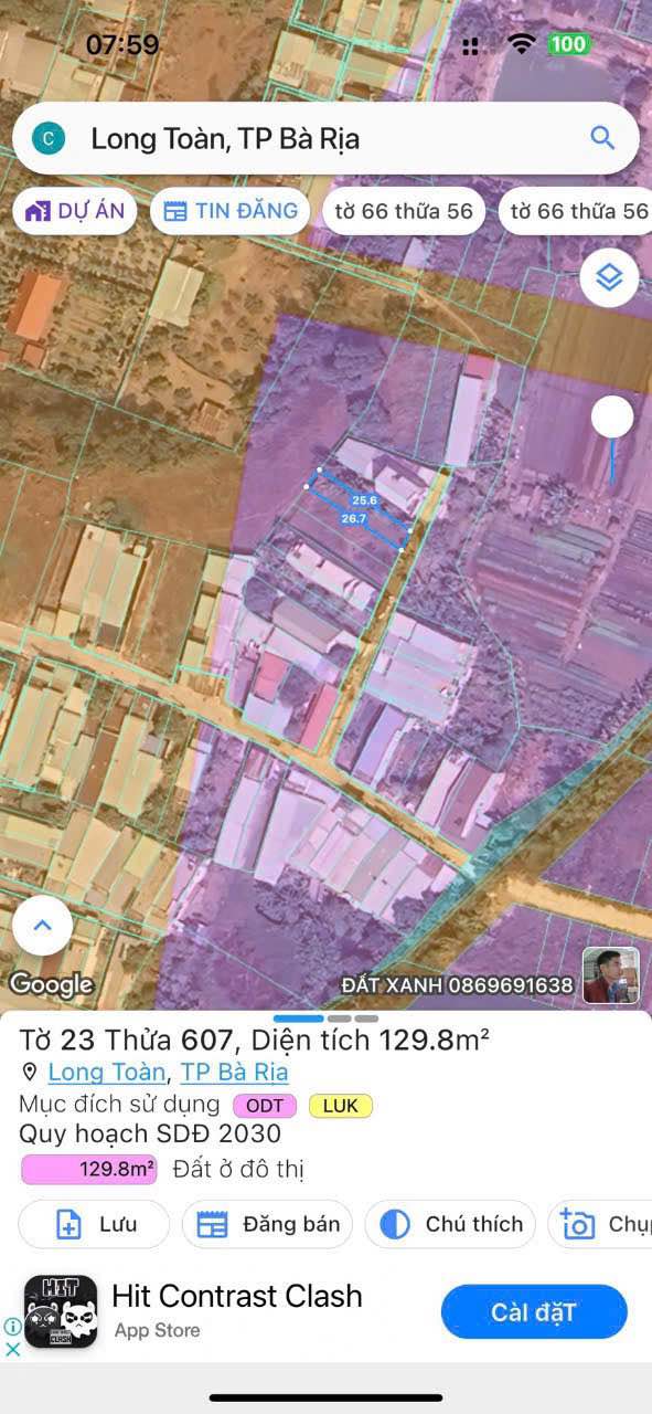 Đất nền Long Toàn, Bà Rịa 130m² giá chỉ 1.45 tỷ - Cơ hội đầu tư hấp dẫn!