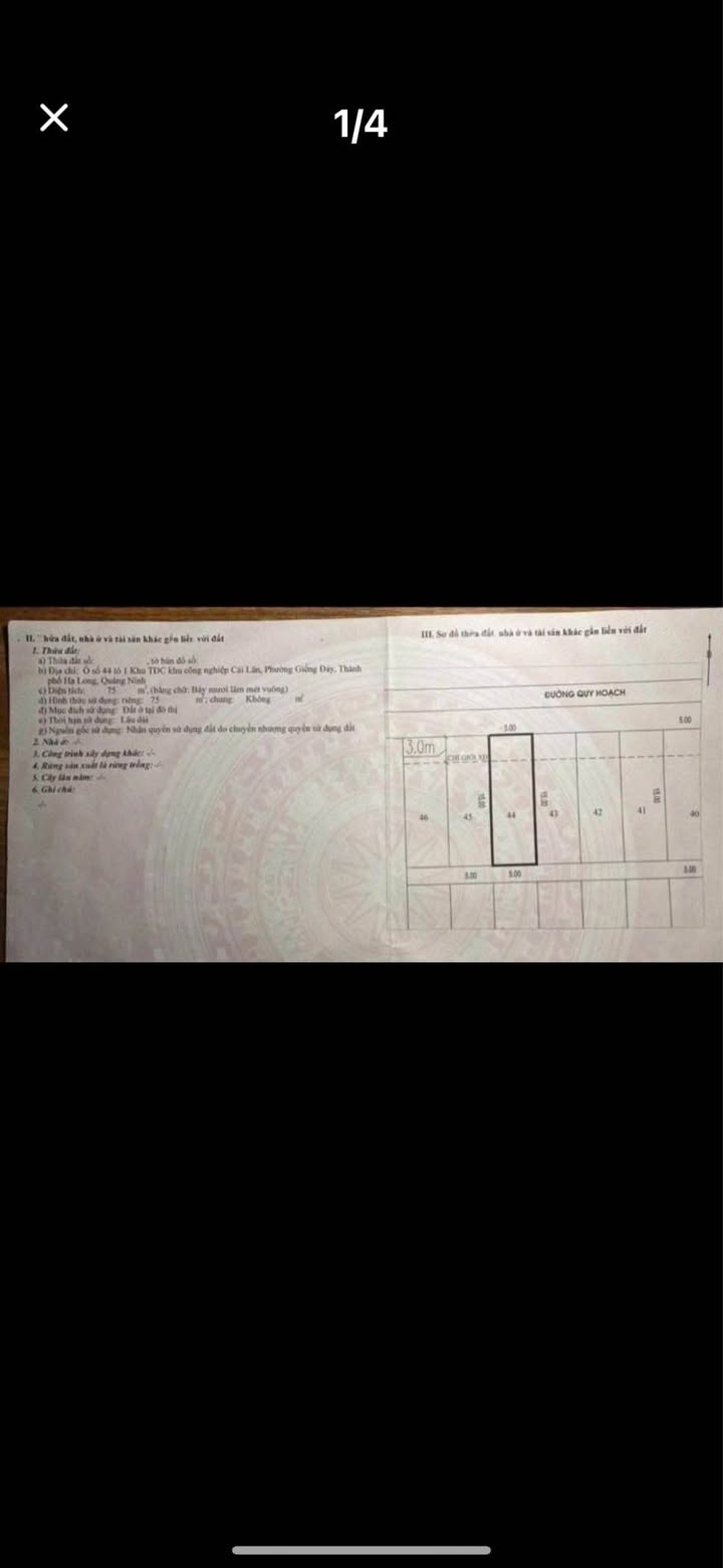 Đất nền Giếng Đáy Hạ Long 75m² giá 2 tỷ - Đường ô tô tránh nhau tận cửa!