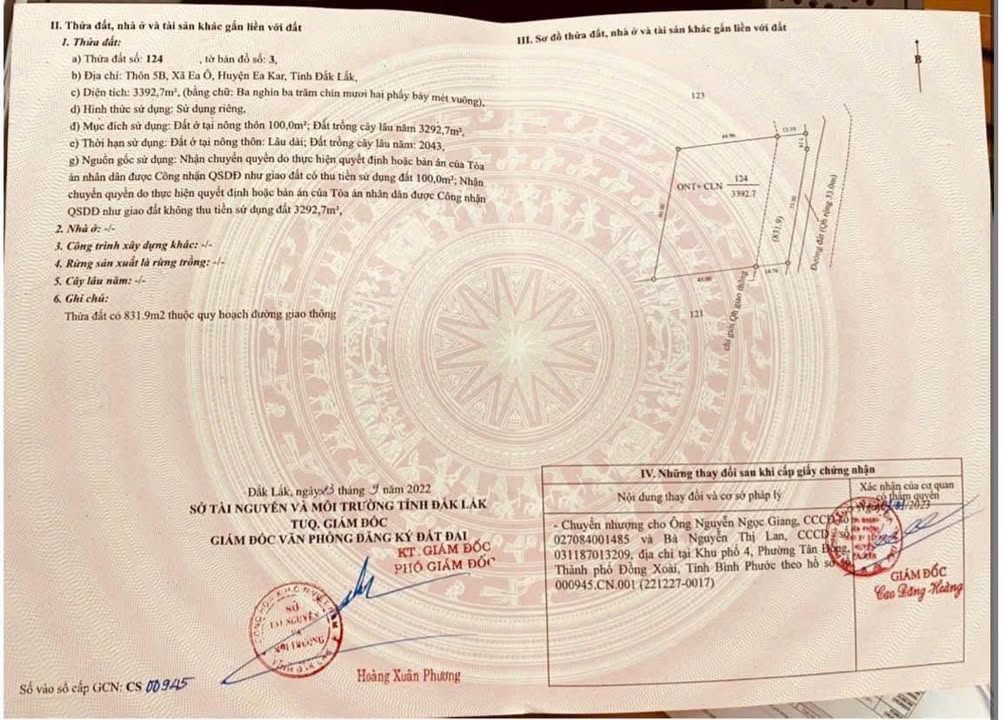 Đất thổ cư 3420m² xã Ea Ô, huyện Ea Kar, Đắk Lắk - Khu dân cư đông đúc, giá thỏa thuận!