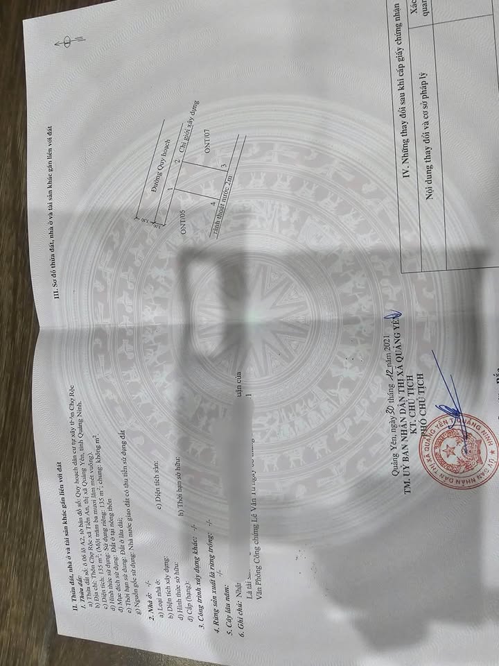 Đất thổ cư 101m² mặt tiền 5m tại Quảng Yên - Gần Ủy ban và trường học!