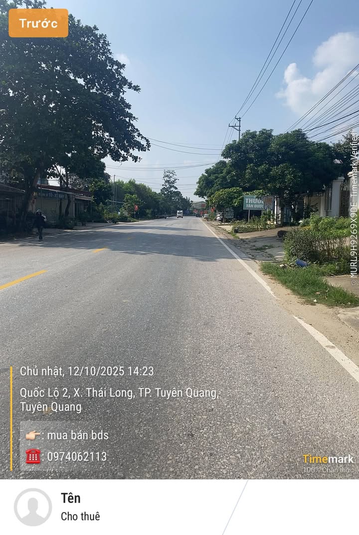 Đất mặt đường Quốc Lộ 2, xã Lưỡng Vượng, 92m² - Giá chỉ 1xxx triệu!