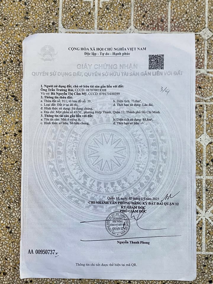 Đất nền Hiệp Thành, Quận 12 72m² giá 14.5 tỷ - Đầu tư tiềm năng sinh lời!