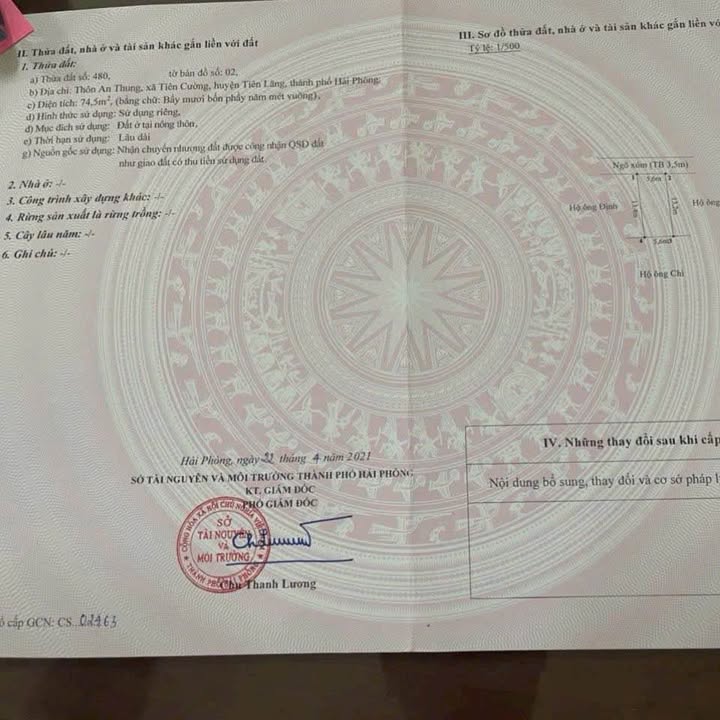 Đất nền Tiên Cường 75m² giá thỏa thuận - Gần chợ Hòa Bình, thuận tiện giao thông!