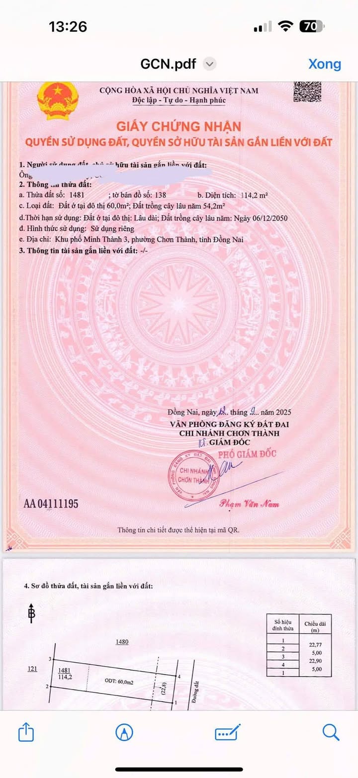 Đất nền Minh Thành 117.5m² giá 400 triệu - Cơ hội đầu tư tuyệt vời!