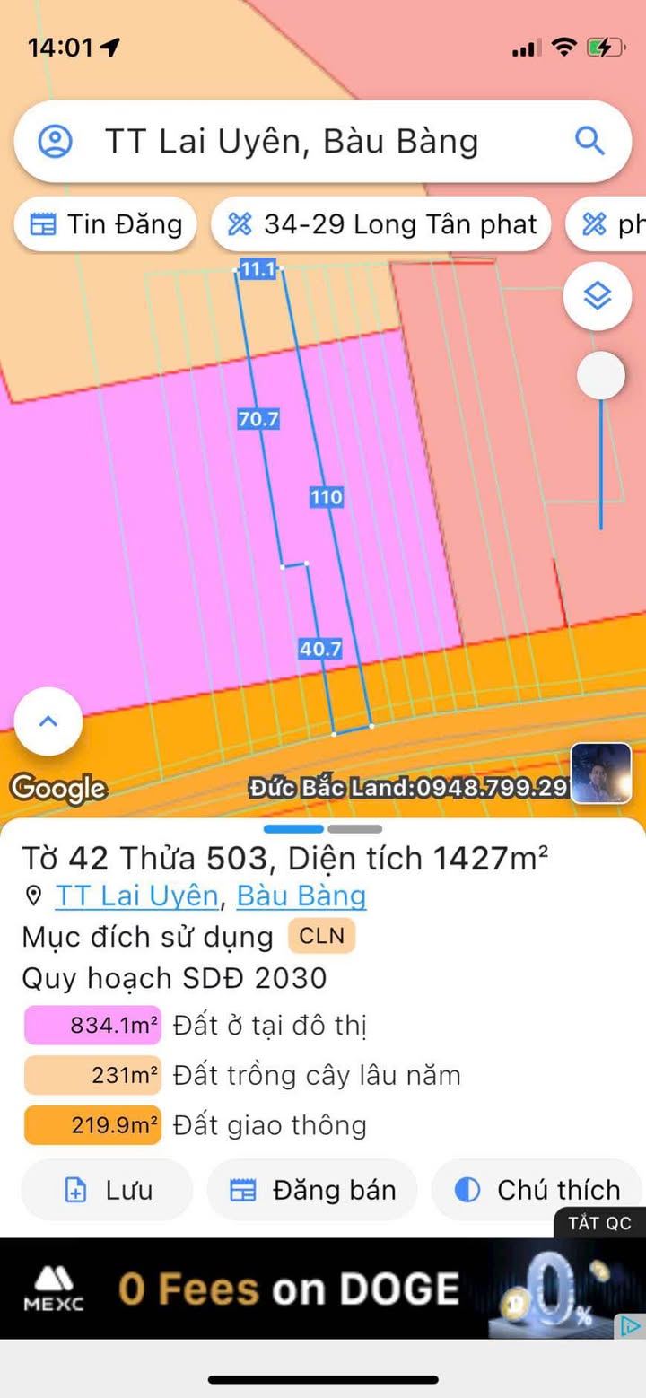 Đất mặt tiền đường N4 Thủ Dầu Một 1500m² giá 3 tỷ - Cơ hội đầu tư lý tưởng!